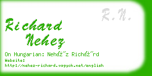 richard nehez business card